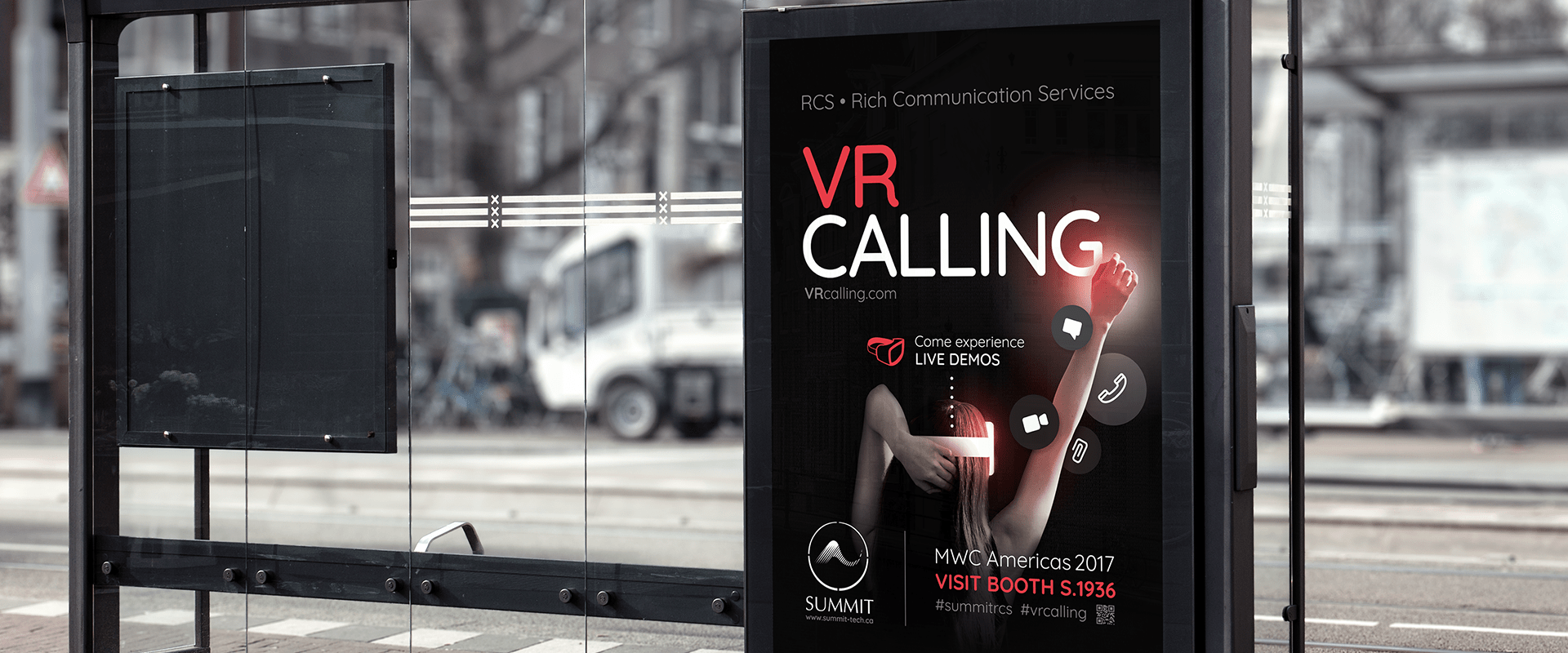 Publicité Summit-Tech MWC VR Calling Advertisement